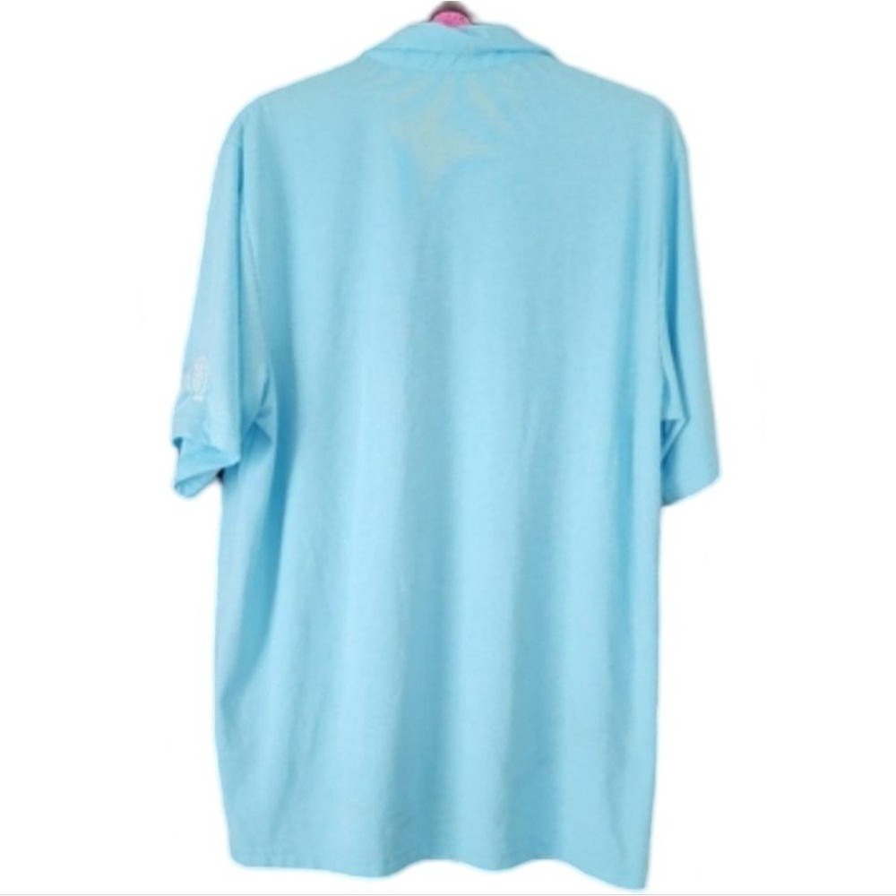 Criquet Polo Shirt Blue‎ Cotton Blend Golf Preppy Austin TX Made in Peru Medium - Picture 2 of 8